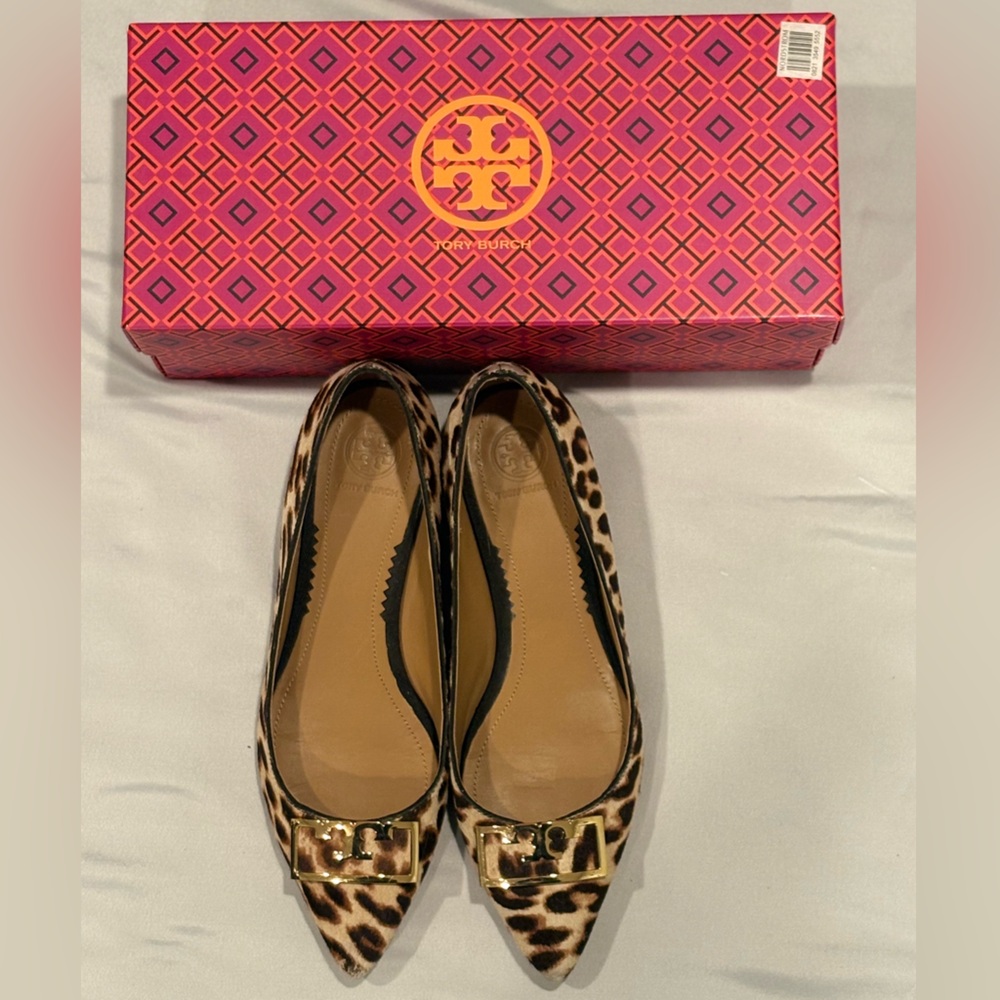 Tory Burch Gigi 20 MM Leopard Pointed Toe - Size 7